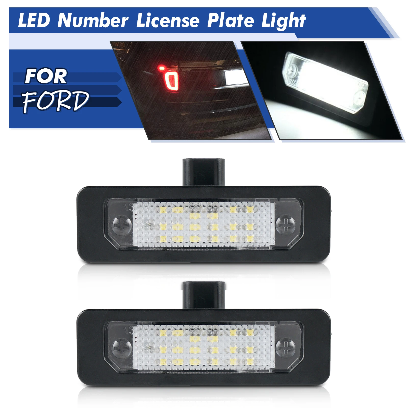 

LED License Number Plate Light Error Free Replacement 12V