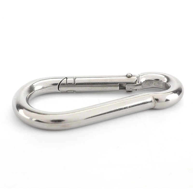 1-10pcs M4-M14 L=40-180mm 304 Stainless Steel Spring Snap Key Ring Hook Clip Wire Rope Quick Link Carabiner Buckle Chain Buckle