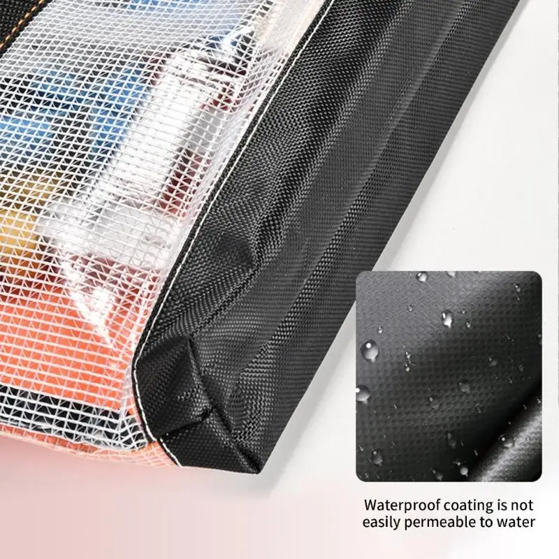 652F Static Proof Transparent Tool Bag Waterproof Oxford Smooth Zipper Portable Use