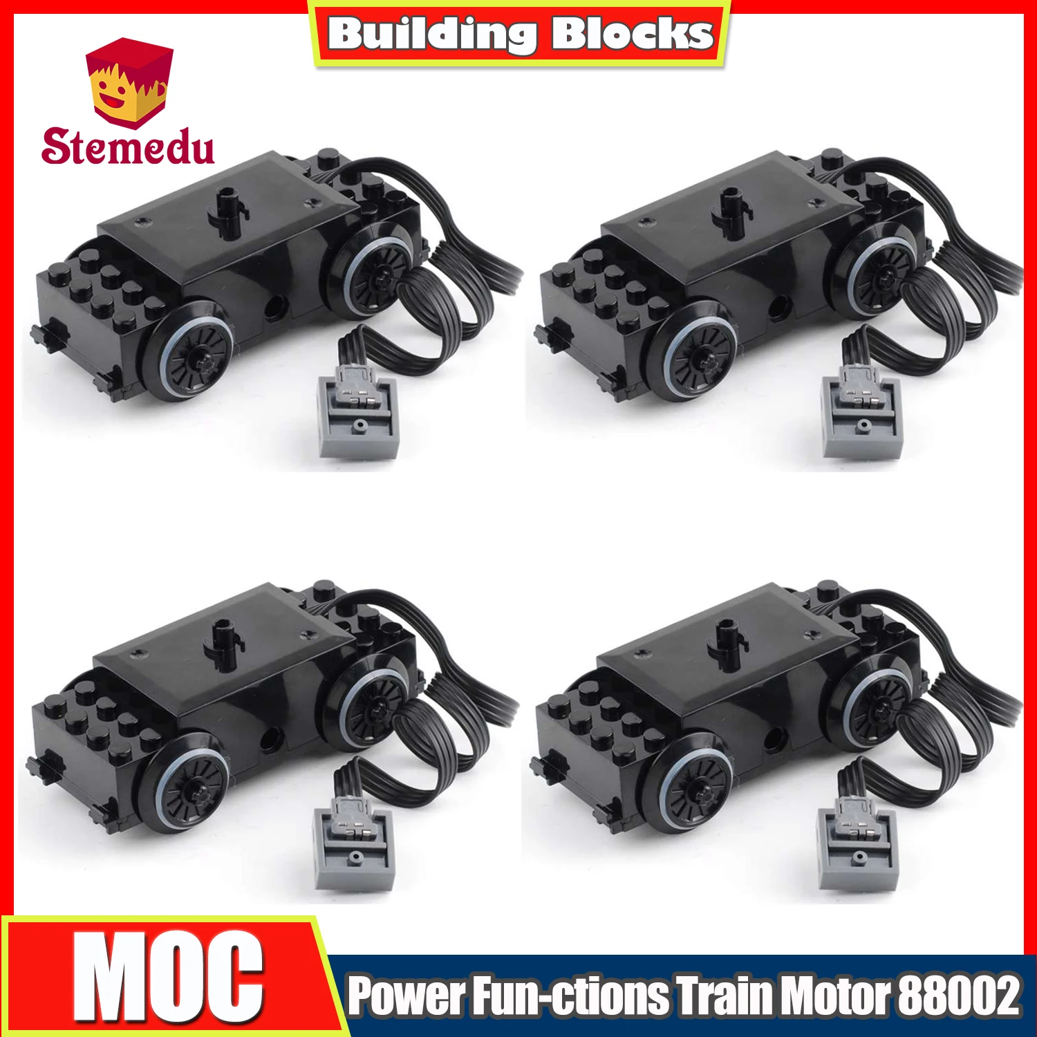 1/4pcs Power Functions Train Motor 88002 MOC Power Up Motor Building Blocks for 10254 53401 53400 Rail Tracks