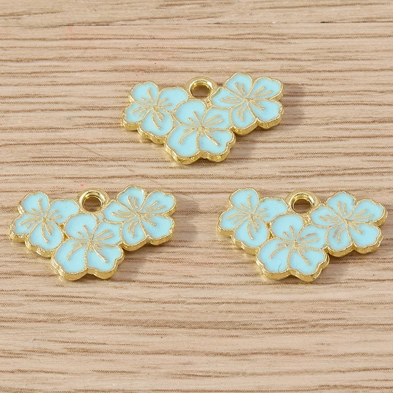 10 Stück Modische Bunte Emaille-Blumenanhänger für Schmuckherstellung, Ohrringe, Halsketten, Armbänder, DIY-Bastelzubehör – Detail 18