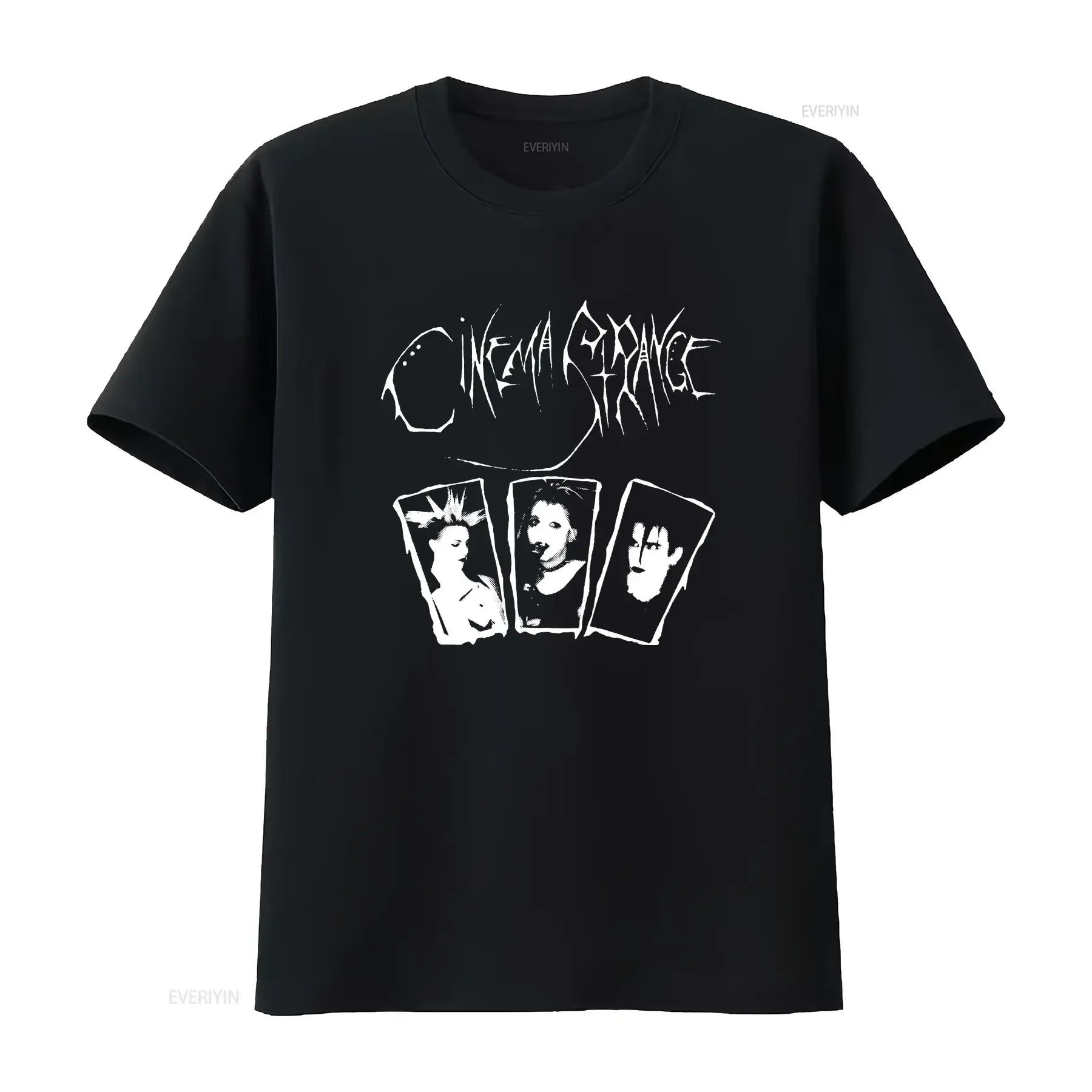 CINEMA STRANGE LADY FIT T SHIRT punk new wave dark gothic goth bauhaus batcave vintage Washed streetwear Versatile Casual Soft