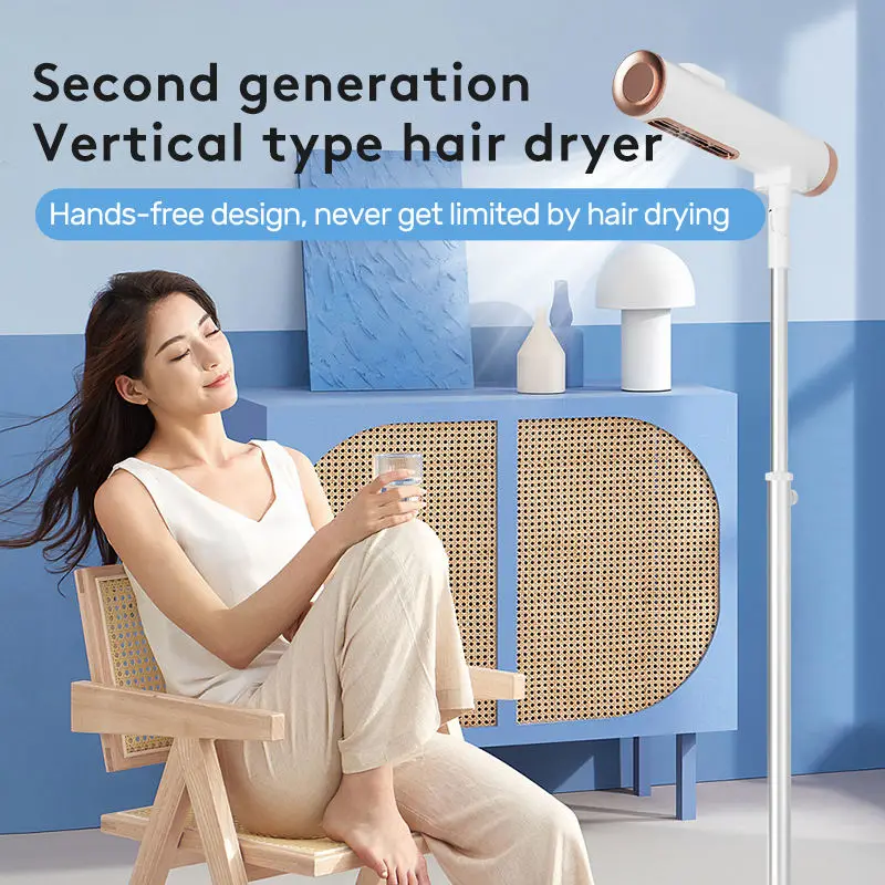 مجفف شعر عمودي احترافي قابل للتعديل بدون استخدام اليدين لعام 2025 - مجفف نفخ صالون قائم بمحرك بدون أوراق