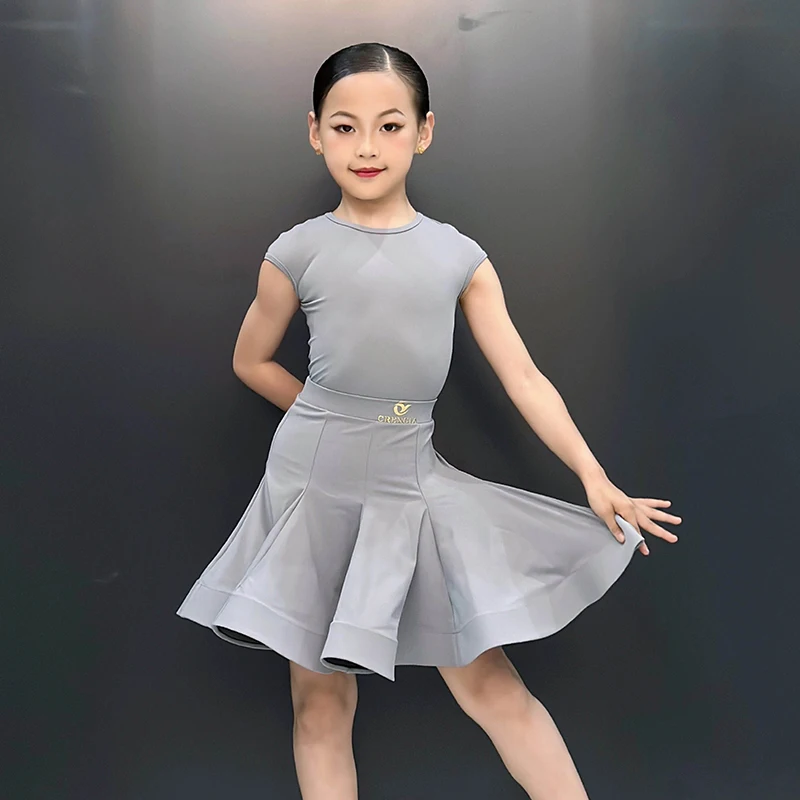 

Latin Dance Dress For Children Performance Practice Costume Girl's Rumba Stage Clothes Girls Dance Competition Clothing VBH1655
