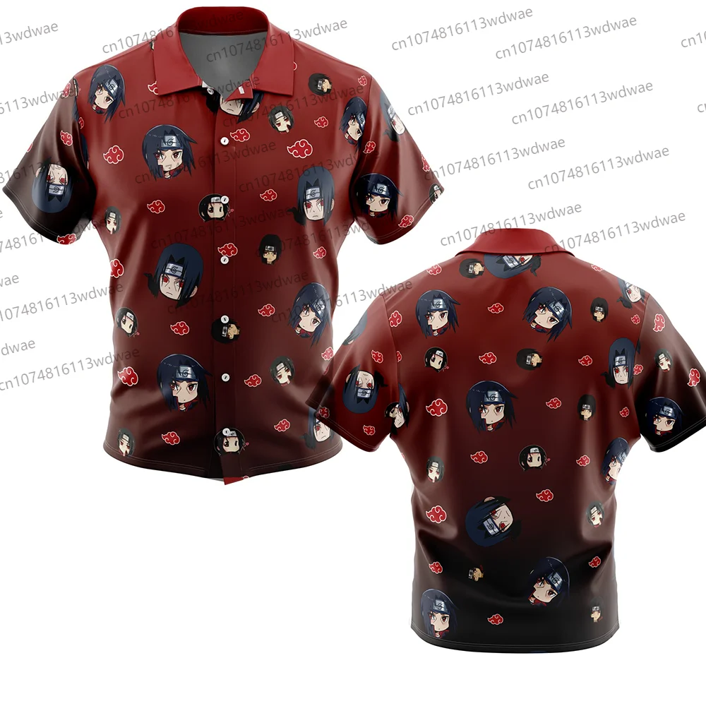 

Men's Naruto Uchiha Itachi Cosplay Shirt Red with Uchiha Clan Design Comfortable Anime Shirt for Naruto Fans Kid Shirt Kit
