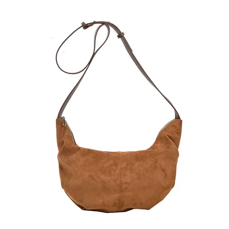 Autumn Female Retro Sense Sense of Advanced Underarm Bag Suede Dumpling Bag Large Capacity Crossbody Bag