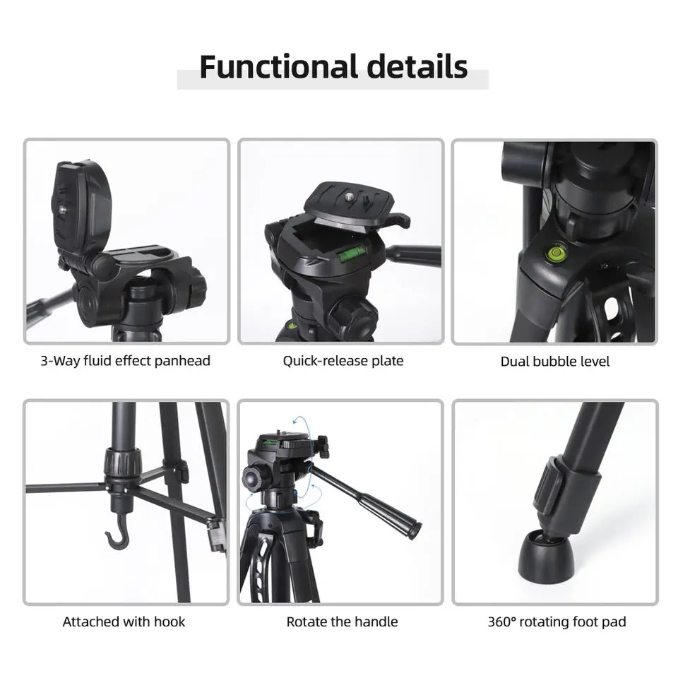 Tripod for PTZ Camera Flexible Extendable Travel Lightweight Stand For Mobile Cell Phone Mount Camera Live Conference Meeting