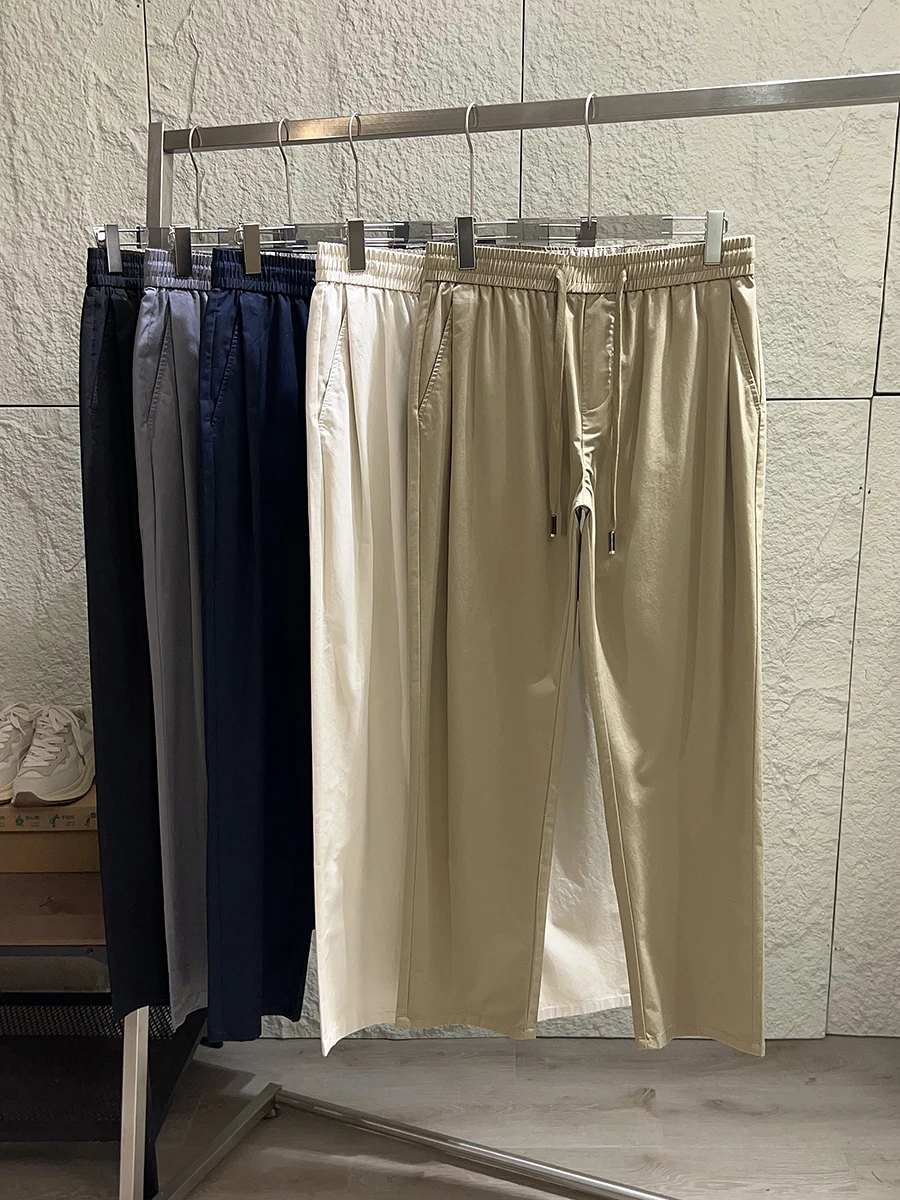 Recommended Pure Cotton Comfortable Men's Casual Pants Breathable Anti-Uv Straight Leg Spring Summer Fashionable Leisure Trou...