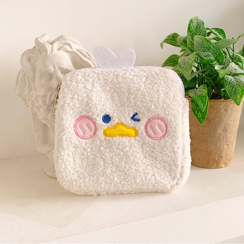 Creative Cute Animal Portable Bags Fun Zipper Coin Wallet Cartoon Plush Animal Storage Coin Purse Small Bag Kids Girls Gifts