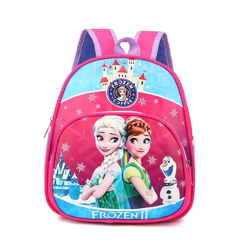 2024 Disney New Princess Elsa Spiderman Breathable Backpack 3-5Y Student School Bags Princess Sofia Kids Cute Cartoon Girls Gift