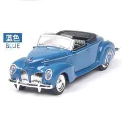 1: 38 Lincoln Convertible Classic Car With Sound and Light Simulation Alloy Children's Toy Car Model Antique Birthday Gift Beige