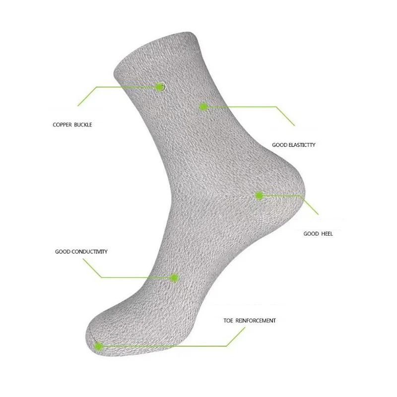 1 Pair Conductive Silver Fiber Radiation Resistant Socks RF Shielded Meridian Massage EMF Anti Electromagnetic Radiation Socks