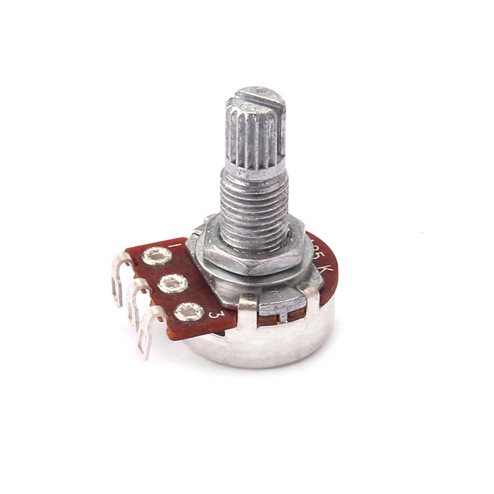 

A25K Ohm Mini Potentiometer Long Knurled Split Shaft For Guitar Volume Tone Control Audio Potentiometers Instrument Parts
