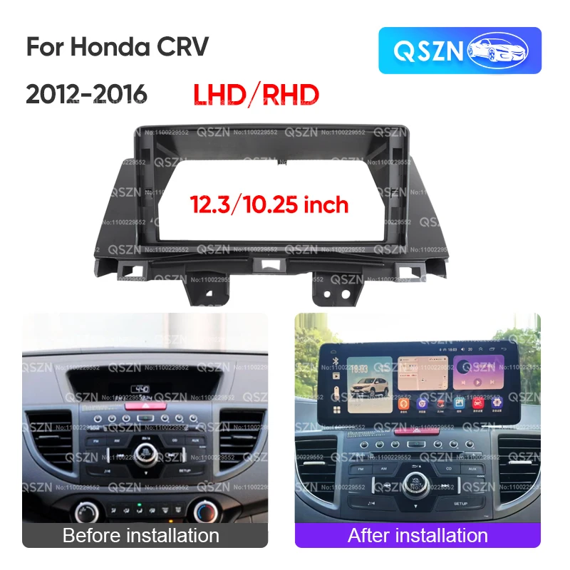 

12,3/10,25 дюйма для Honda CRV 2012-2016 автомобильная мультимедийная радиорамка, лицевая панель, монтажная жгут проводов для приборной панели, кабель Canbus