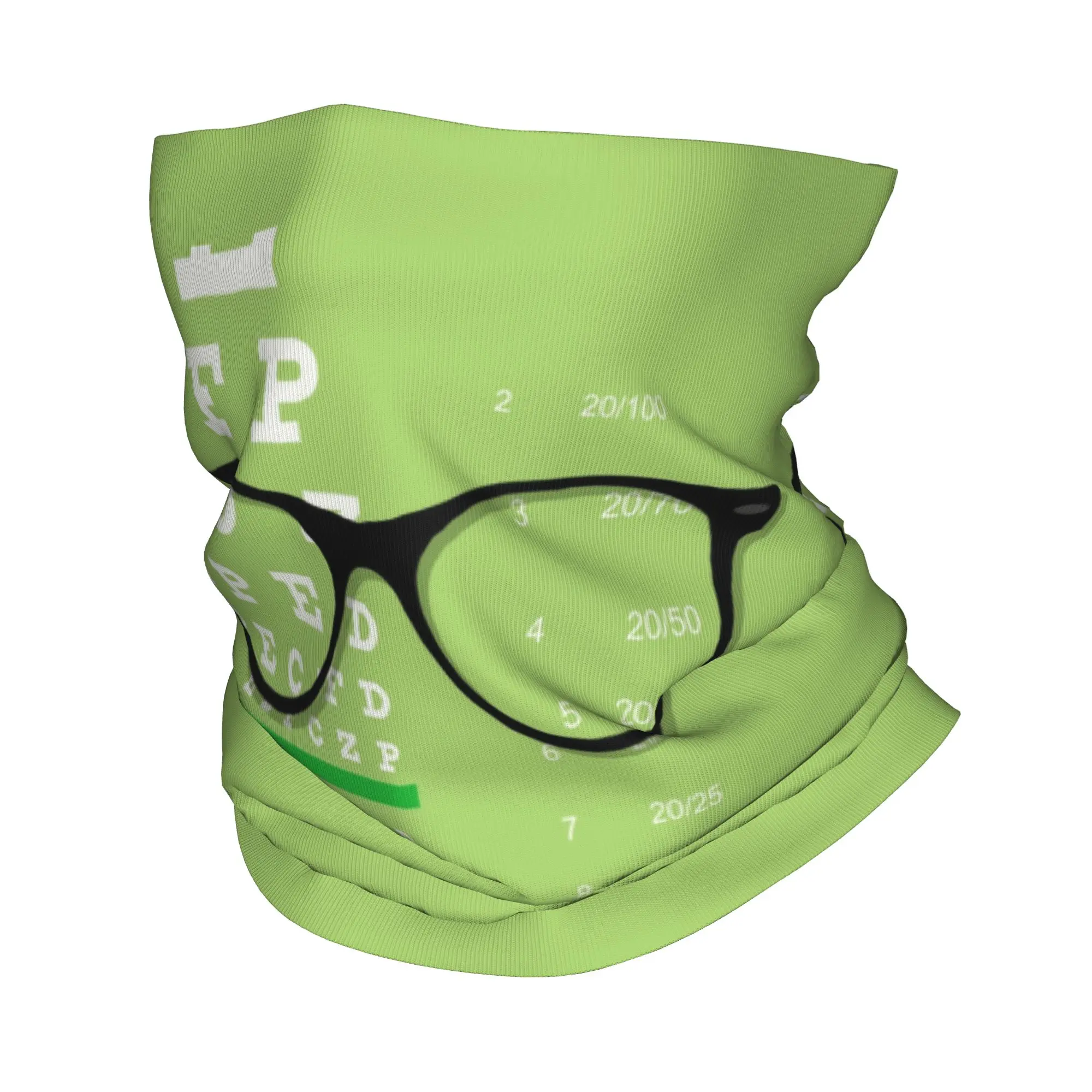 

Custom Eye Glasses Chart Bandana Neck Gaiter UV Protection Face Scarf Cover Women Men Headwear Tube Balaclava