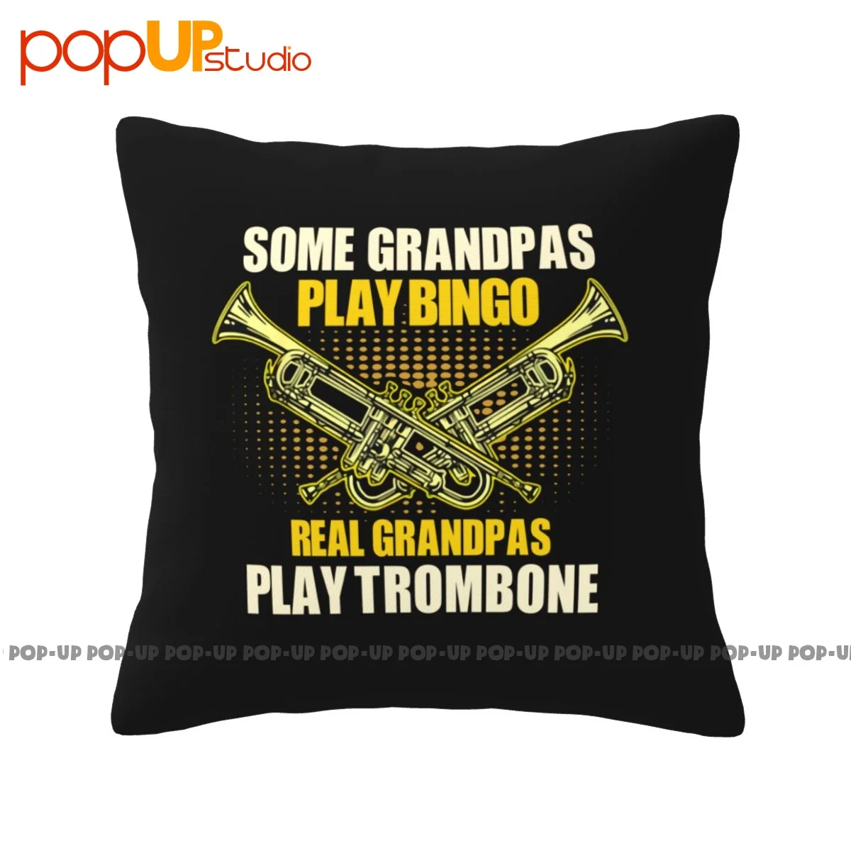 Funky Real Grandpas Play Trumpet Pillowcase Throw Pillow Cover For Sofa Thickened Cushion Cover