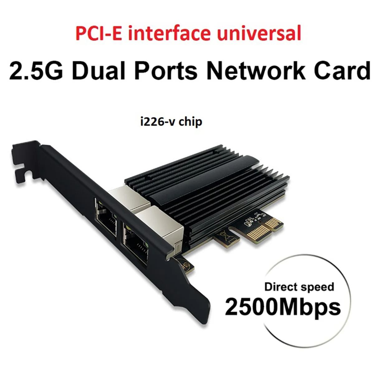 2500Mbps Pcie ke RJ45 kartu jaringan I226-V 2.5G Gigabit Ethernet port ganda 100/1000/2500Mbps kartu jaringan untuk Desktop