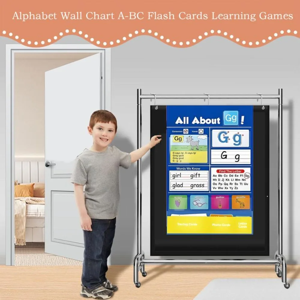 Pocket Design Alphabet Learning Pocket Chart Interactive Homeschool Letter Handwriting Practice Tool Preschool Classroom