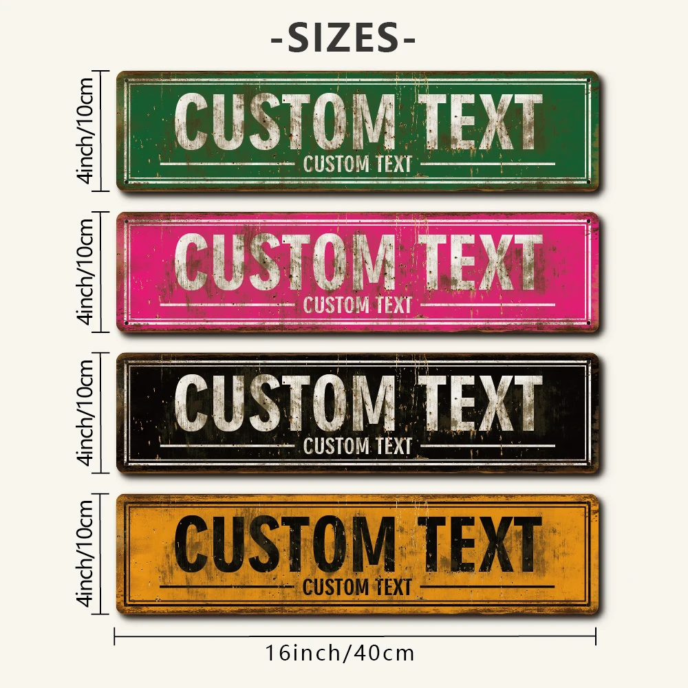 1pc Personalized Custom Metal Street SignCustom Road Metal SignsCustom Vintage Street Road Signs Metal Signs Arrows Outdoor Text image 2