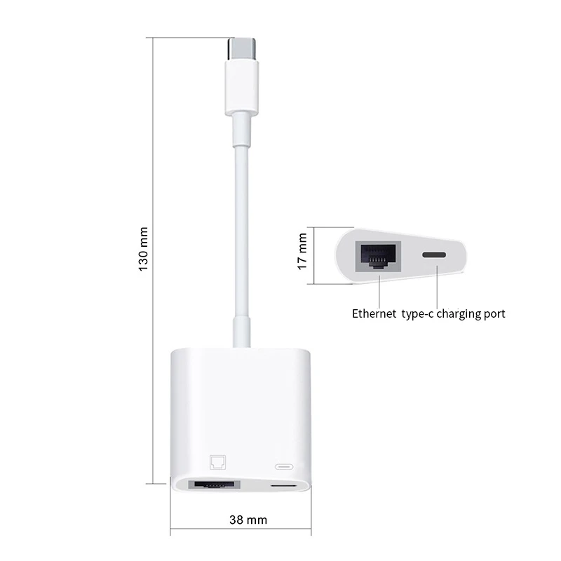 Type C OTG Ethernet Adapter USB C To RJ45 Ethernet LAN Wired Network Converter 100Mbs for Type C Mobile Phone Tablet