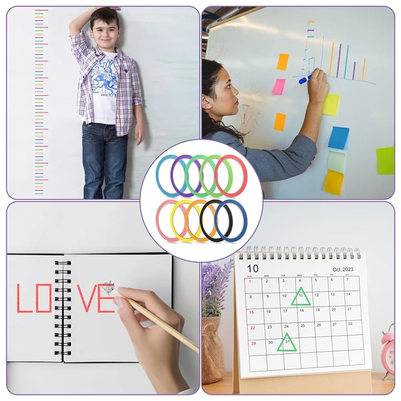 10 rolos 1/8in colorido quadro branco fita fina quadro branco fita risca 10 cores finas para quadro branco escola escritório casa