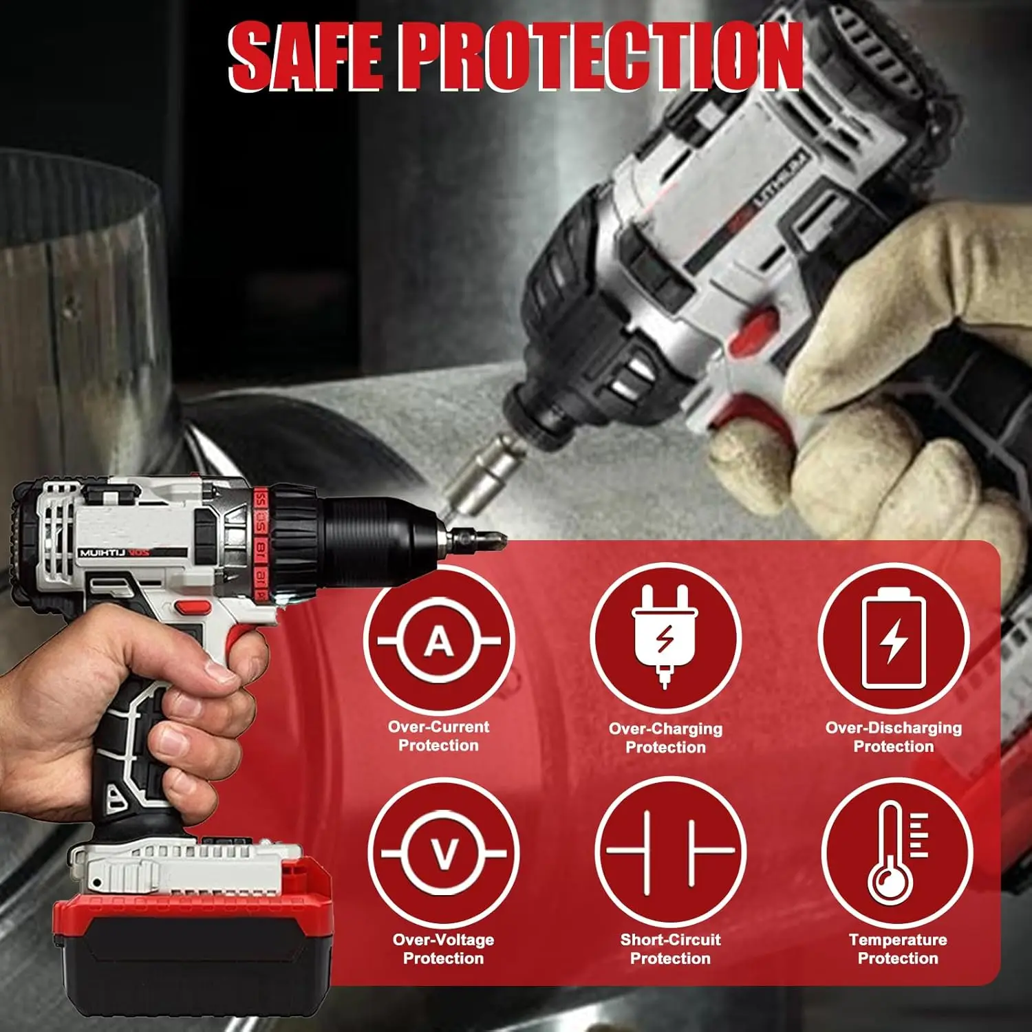 1/2/4 قطعة 20 فولت ماكس 8.0Ah ليثيوم استبدال ل كابل بورتر 20 فولت بطارية دبوس متوافق مع بطارية أدوات لاسلكية PCC685L PCC680L