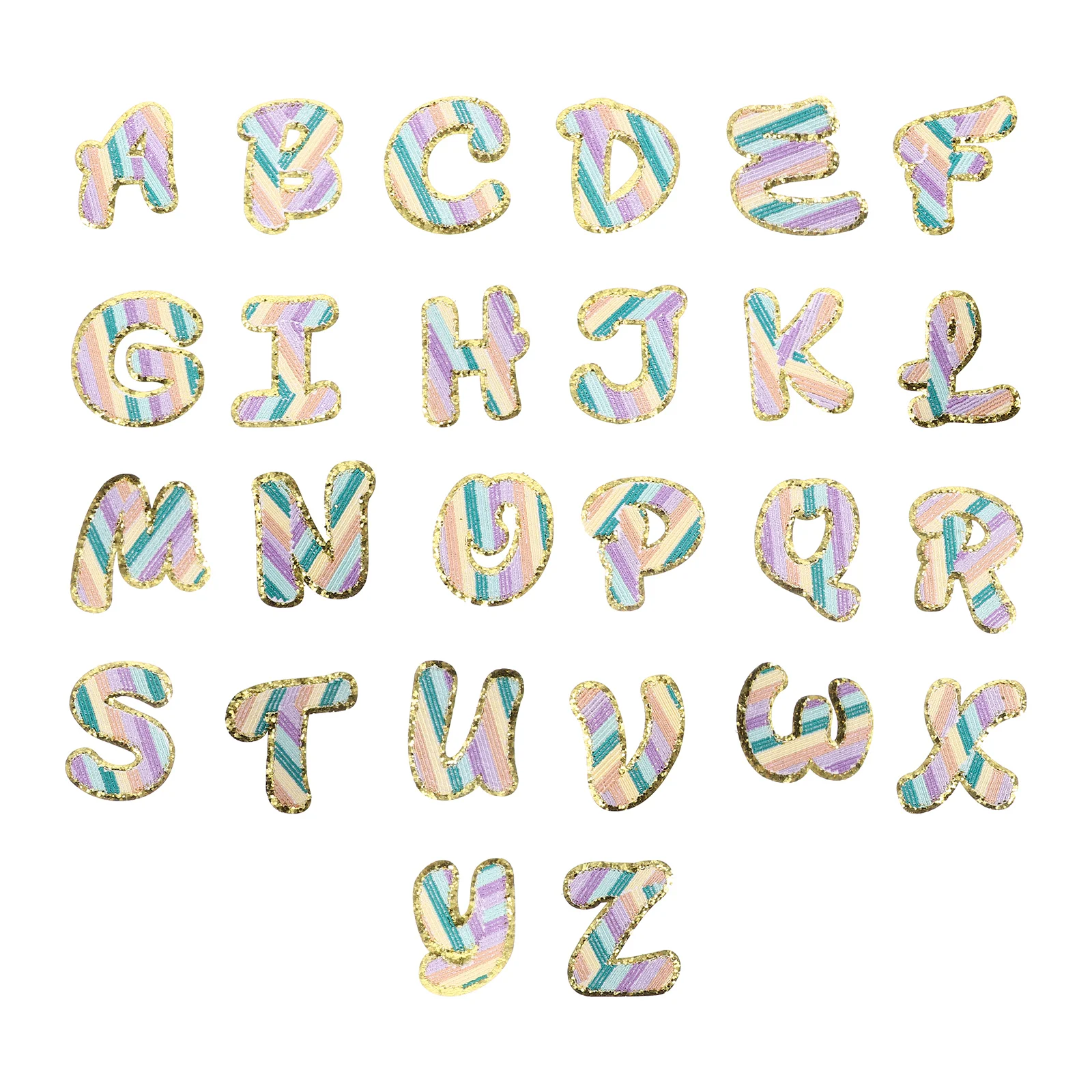 

26pcs English Letter Patch Embroidered Applique Alphabet Sewing Patches Decorative Clothing Repair Iron On For Clothes Bags