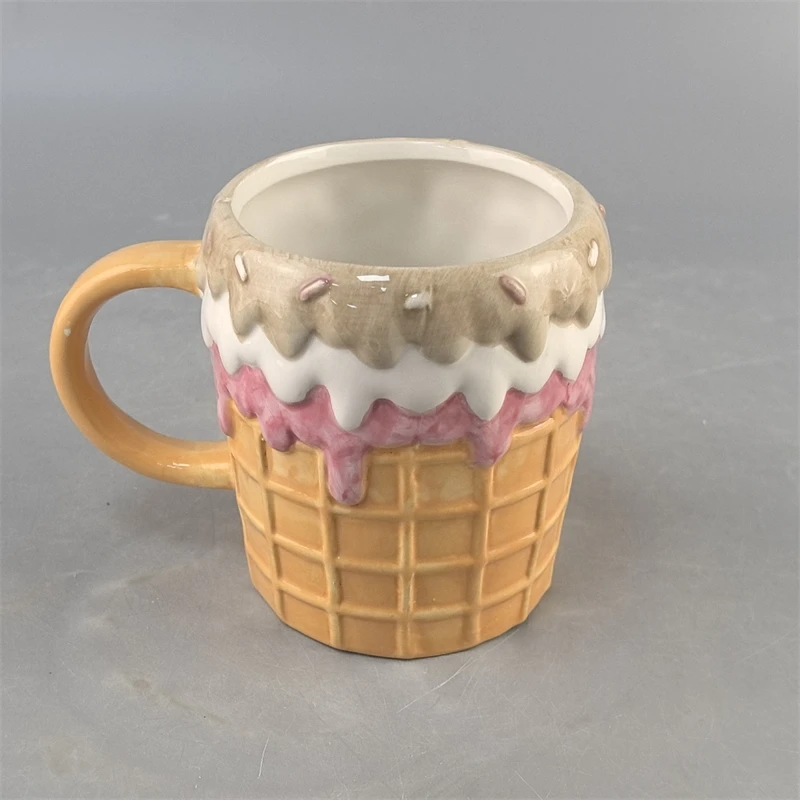 Donut Ceramic Coffee Mug Cute Cartoon Cake Candle Cup Birthday Gift For Couples Party Table Decor Home Desk Display Cozy view 3
