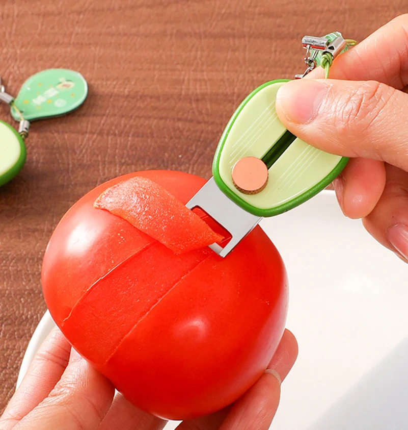 Carry-on Portable Fruit Peeler Mini Peeler Stainless Steel Retractable Knife Holder Outdoor Fruit Grater