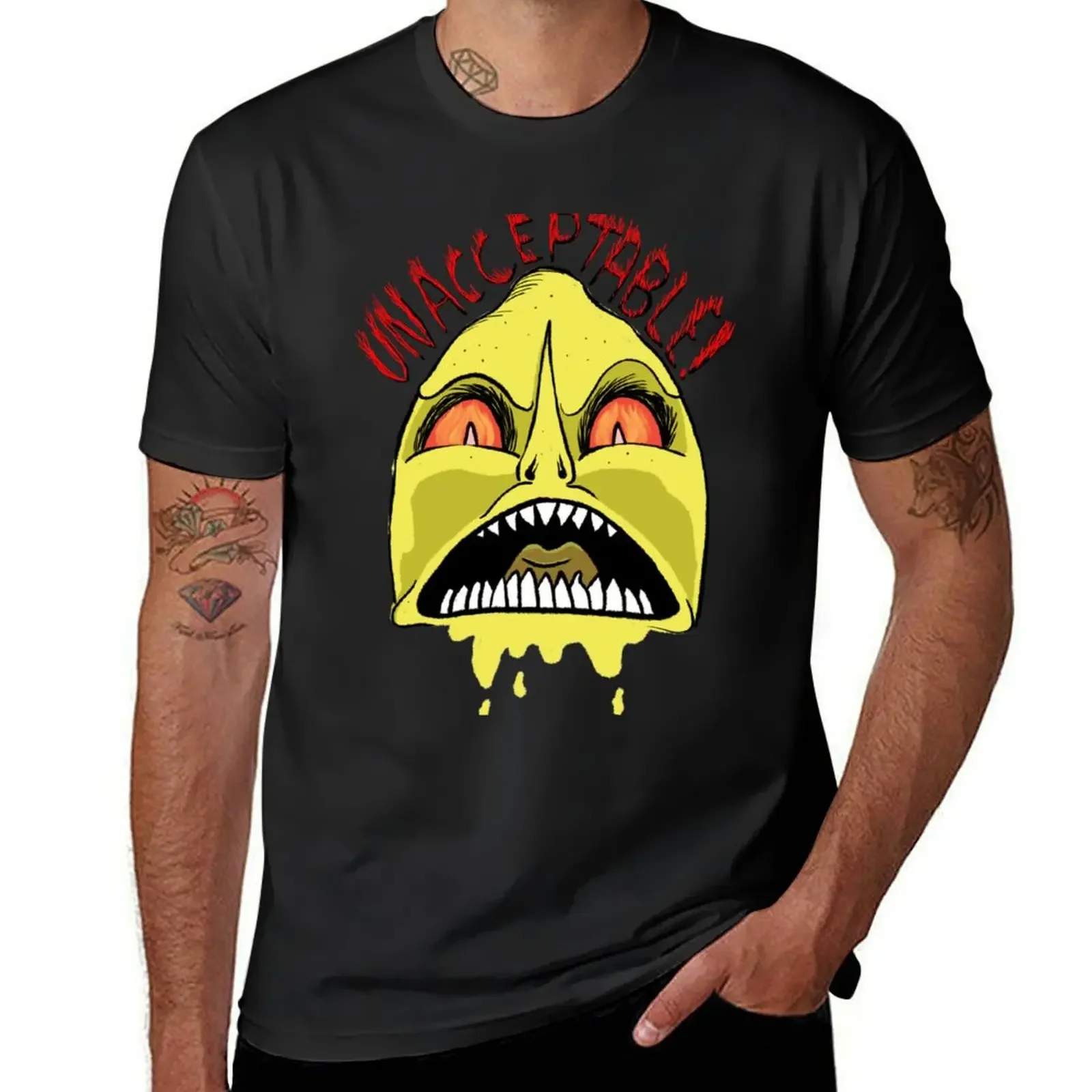 Unacceptable! Scary Lemongrab T-Shirt vintage blue archive anime shirts men