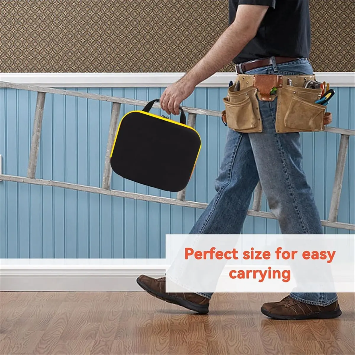 Waterproof Tool Bag Shockproof Tool Box Electric Drill Carry Case Tool Bag for Electrician Hardware Yellow 33x22.5x9cm