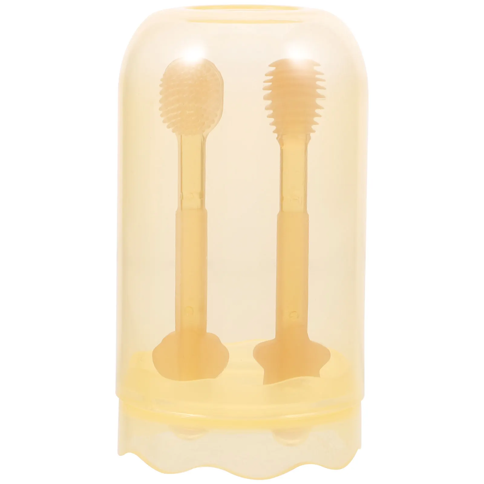 1Set Silicone Baby Tongue Cleaner and Toothbrush Soft Infant Oral Care Tool Newborn Teething Mouth Cleaner Professional Silicone