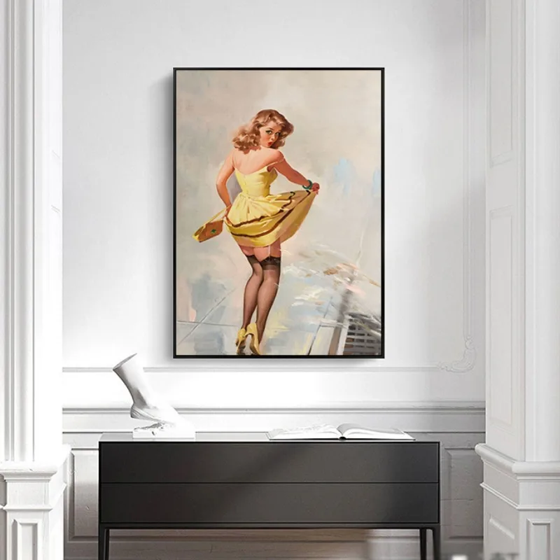 PinUp Cowgirl Wall Art Retro Western Canvas Print Vintage Americana Decor for Living Room Ranch Home Gallery Wall Decor Gift