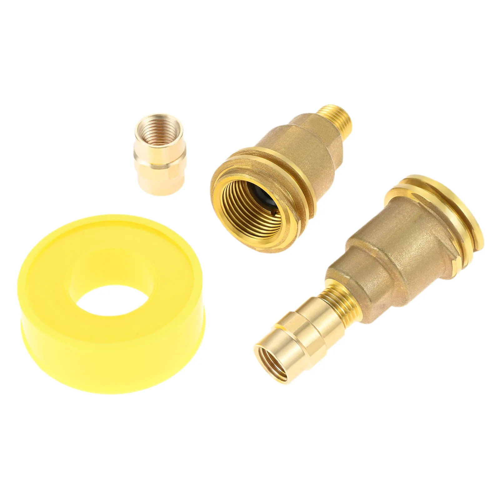 1Set QCC1/POL Propane Gas Hose Fitting Adapter With Seal Tape 1/4