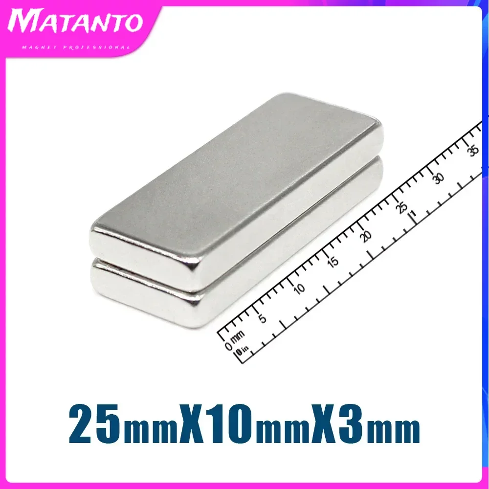 

5/10/20/50PCS 25x10x3mm Rectangular Powerful Strong Magnetic Magnets N35 Block Rare Earth Neodymium Magnet