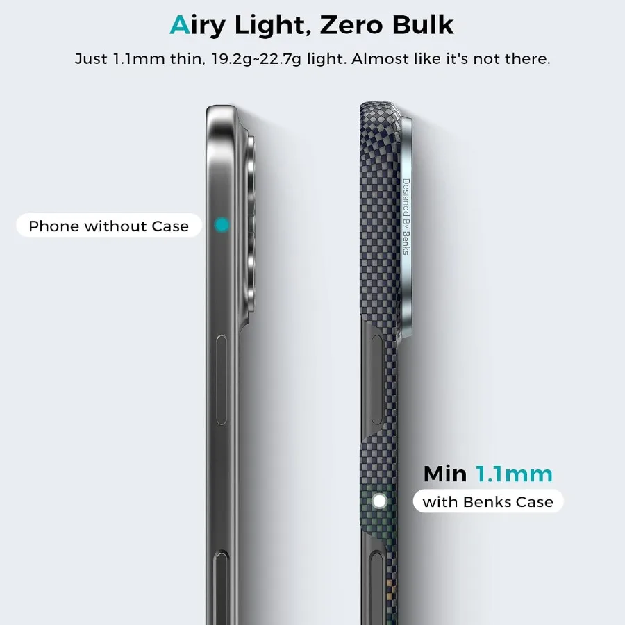 Per iPhone 17 Pro Max Custodia compatibile con Magsafe Aurora ArmorAir Custodia minimalista leggera ultra sottile costruita con Dupont