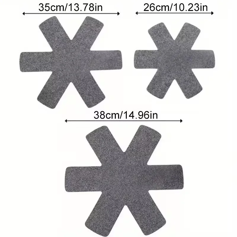5PCS Pot and Pan Protectors Pot Dividers Pad Non-woven 3 Sizes Pans Separator Pads for Protecting Separators Pads Cookware