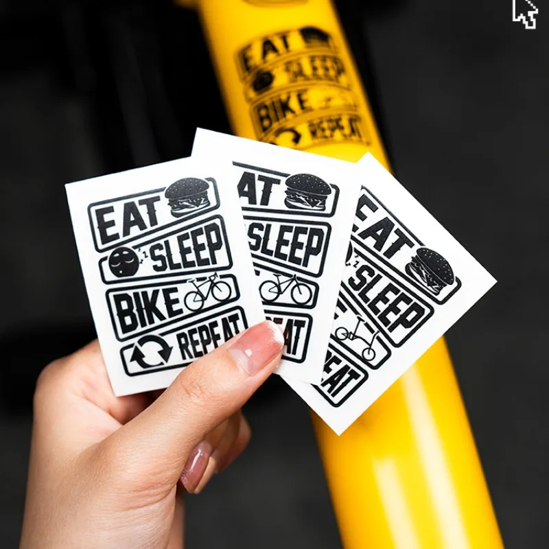 1PC Eat Sleep Bike Frame Stickers Bicycle Top Tube Fender Waterproof Decals for MTB Bicycle Decorative Bike Accessories