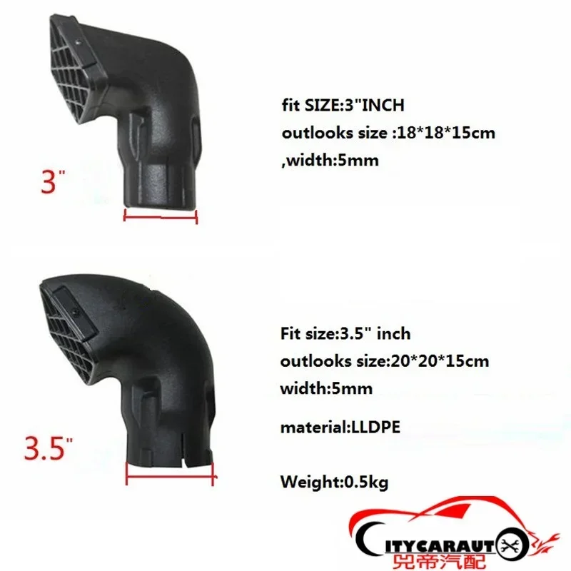 

CITYCARAUTO LLDPE EXTERIOR AUTO PARTS AIR INTAKE PARTS AIR FRESH SNOKEL PARTS OF UNIVERSAL 3" / 3.5" AIR INTAKE HEAD COVER