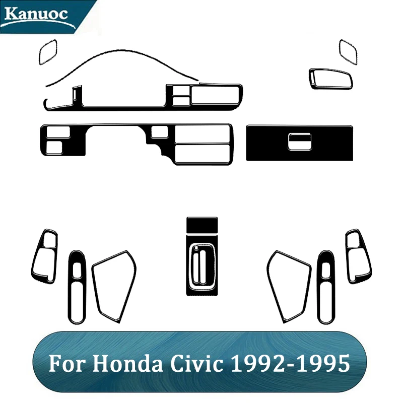 

For Honda Civic 2Door 1992 1993 1994 1995 ABS Glossy Piano Black Decorative Stickers Car Interior Decorative Accessories