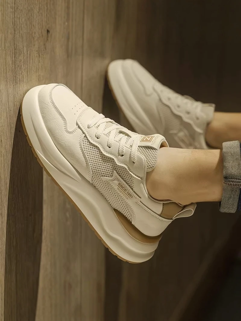 

Men's Casual Shoes Soft Bottom Breathable Korean Style Sport Leisure Board Shoes All-Match Trendy White Shoes for Youth