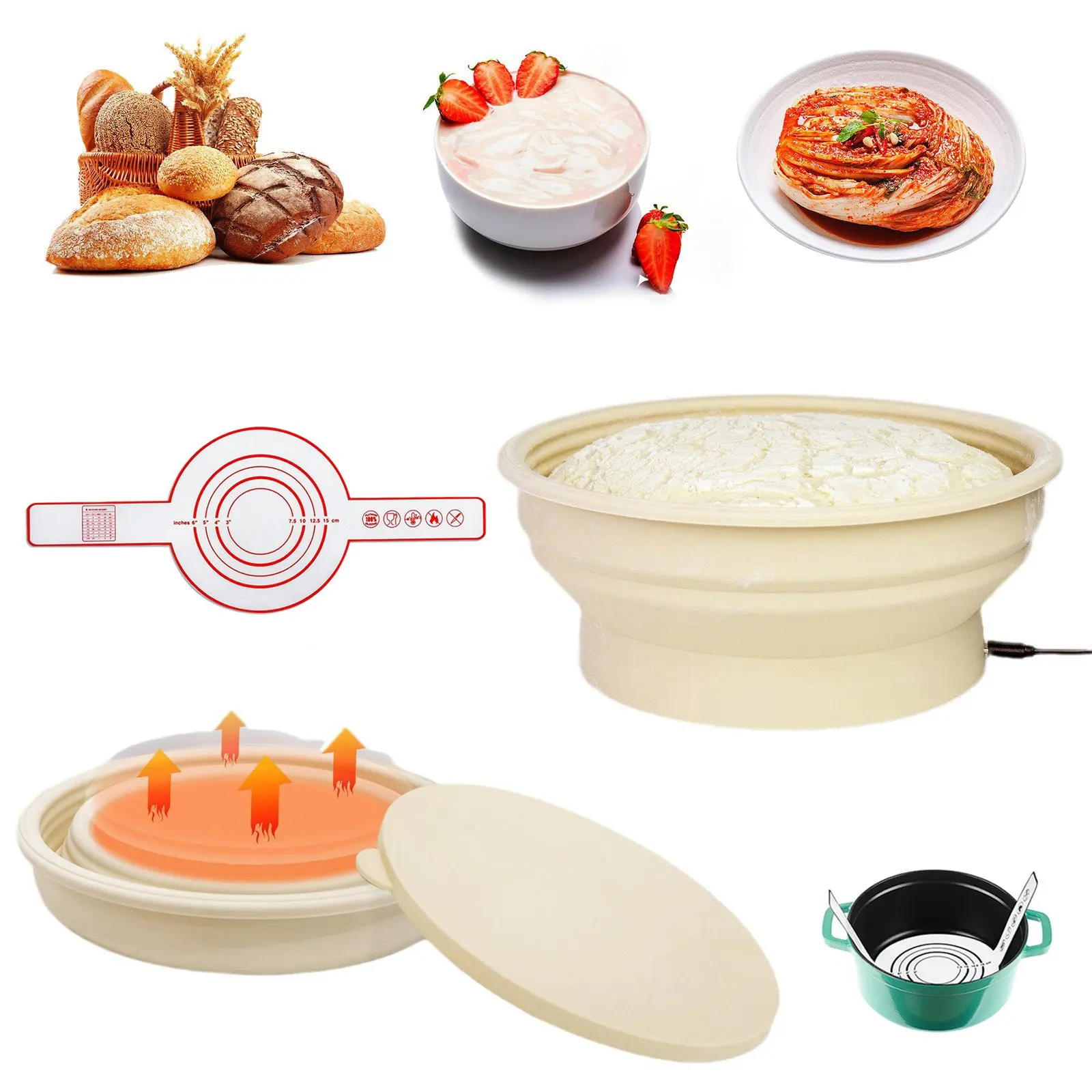 

Электрическая силиконовая корзина для расстойки теста с регулируемым нагревом, принадлежности для выпечки