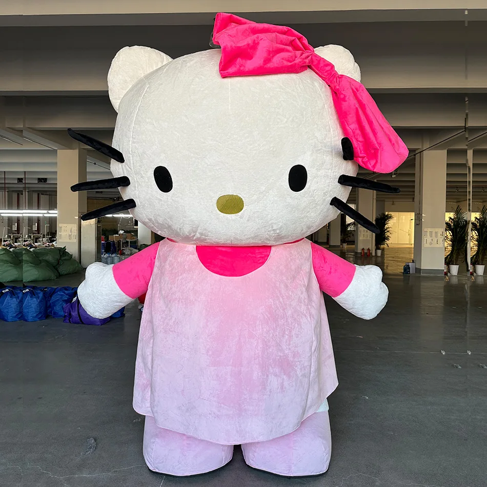 

Miniso Disney Hello Kitty Inflatable Cat Mascot Costume Adult Cartoon Character Suit Birthday Gift Party Events No Battery