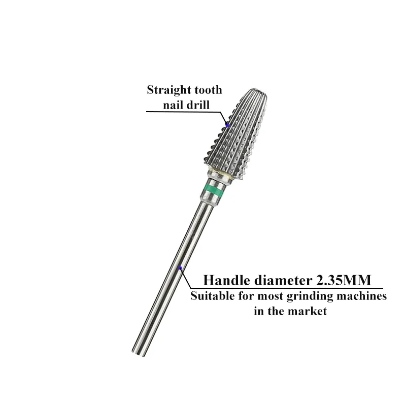 1개 텅스텐 카바이드 네일 드릴 비트 3/32인치 네일 비트 로터리 버 밀링 커터 매니큐어 전동 네일 액세서리 도구