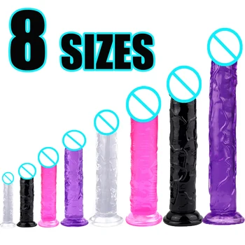 Nowy realistyczny Dildos erotyczny galaretka Dildo sztuczny Penis G-spot symulacja duży penis odbyt korek analny kobiece penis masturbacja dildo wibrator dla kobiet figi damskie z dziurką erotyka anal spodnie
