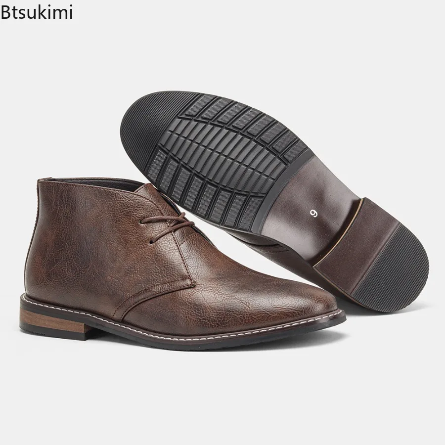 Plus Size 49 50 Natural Cowhide Desert Boots 2026 Designer Fashion Genuine Leather Retro Men Chelsea Boots Leather Shoes for Men