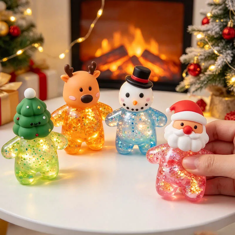 Squishy Reindeer Santa Claus Doll Slow Rising Squeeze Toy Anti Stress Reliever Christmas Gift for Holiday Party Home Decor New