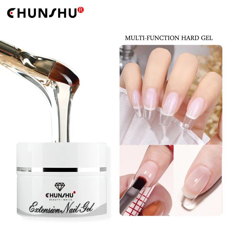 

CHUNSHU 30 Ml Hard Nail Gel Extension Poly Varnish UV Construction Gel Quick Builder Extend Varnish White Clear Nails Art Design