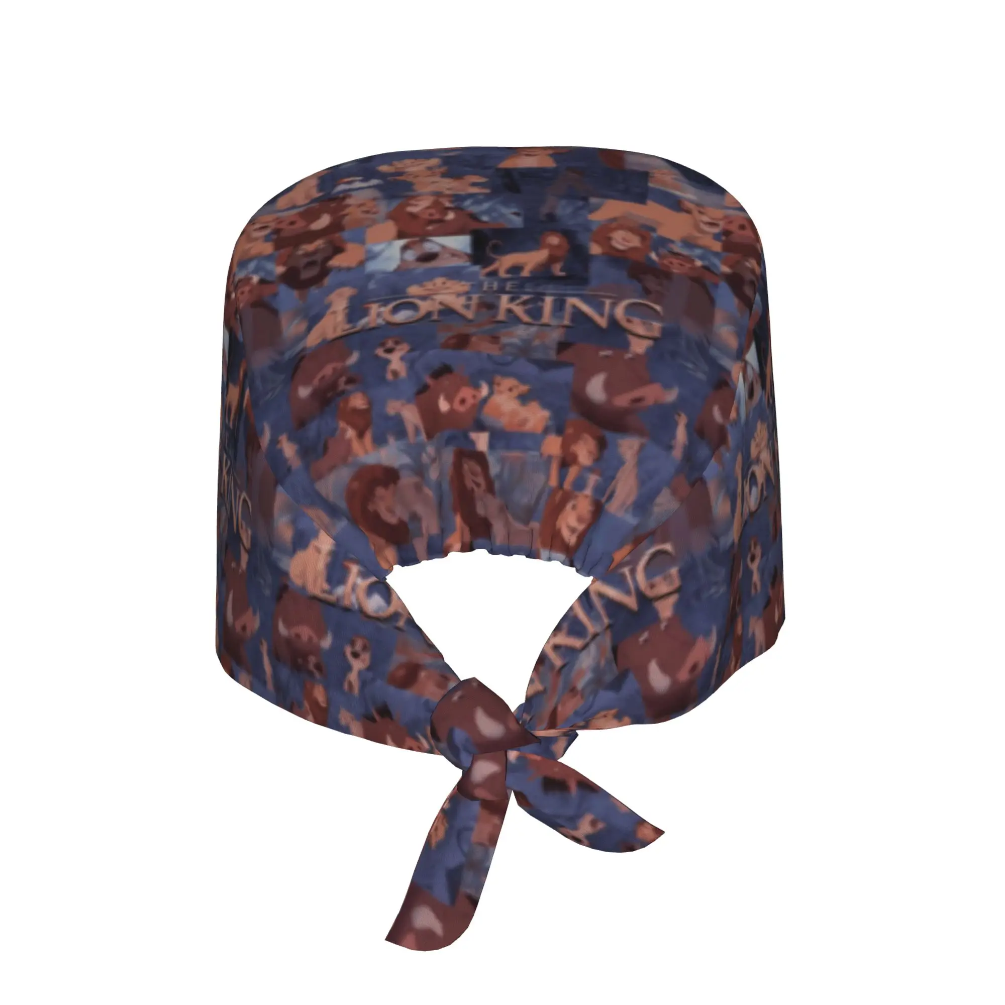 Custom Liones Anime Kinges Scrubs Cap Surgical Hats Women Men Pumbaa Simba Cartoon Operating Room Cap Nursing Cap Lab Works Hat