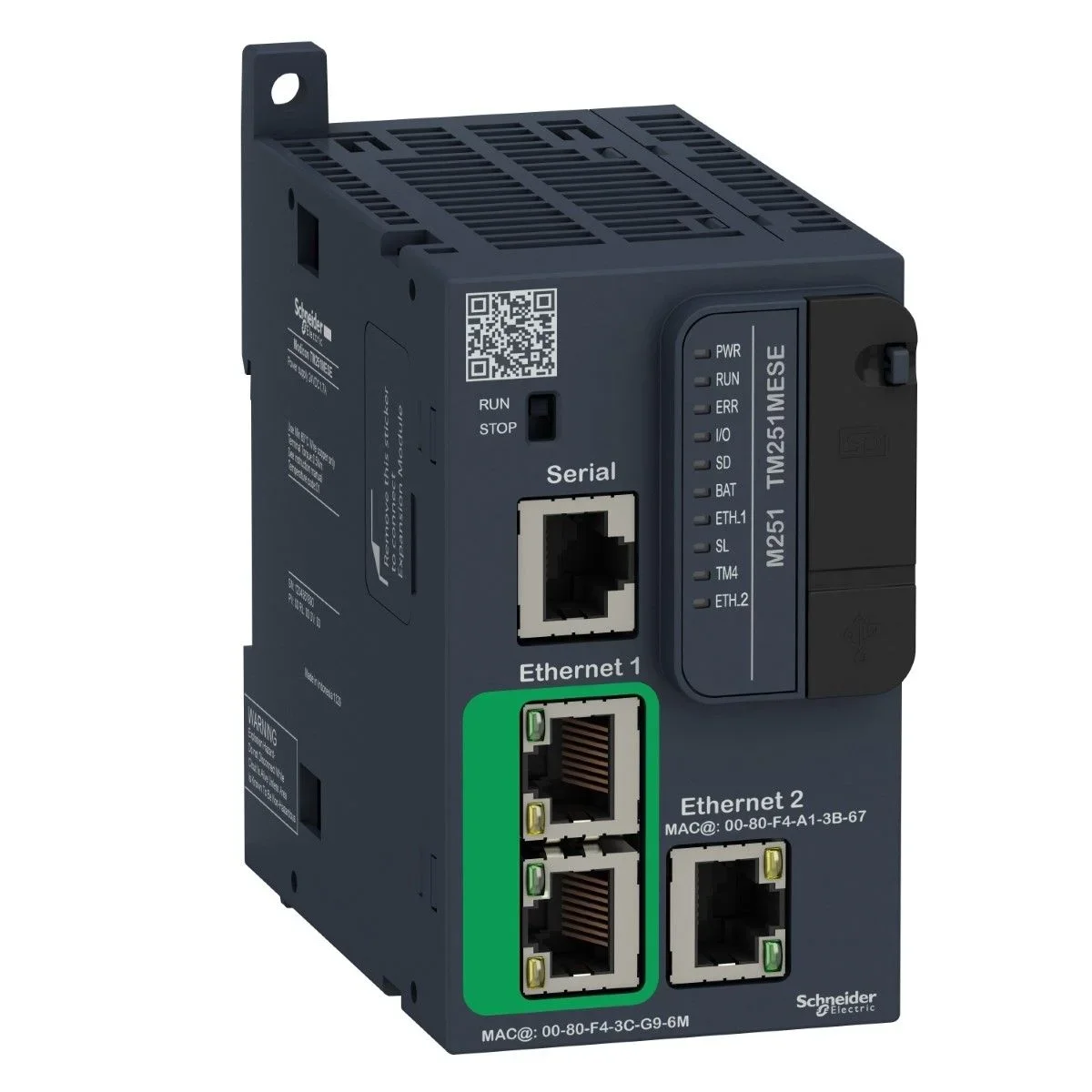 

TM251MESE logic controller, Modicon M251, 2x Ethernet